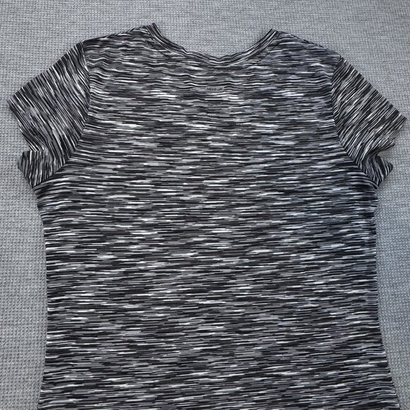 Energy Zone Womens Small Speed-Dri Black Gray Striped V-Neck Activewear T-Shirt - Picture 4 of 14